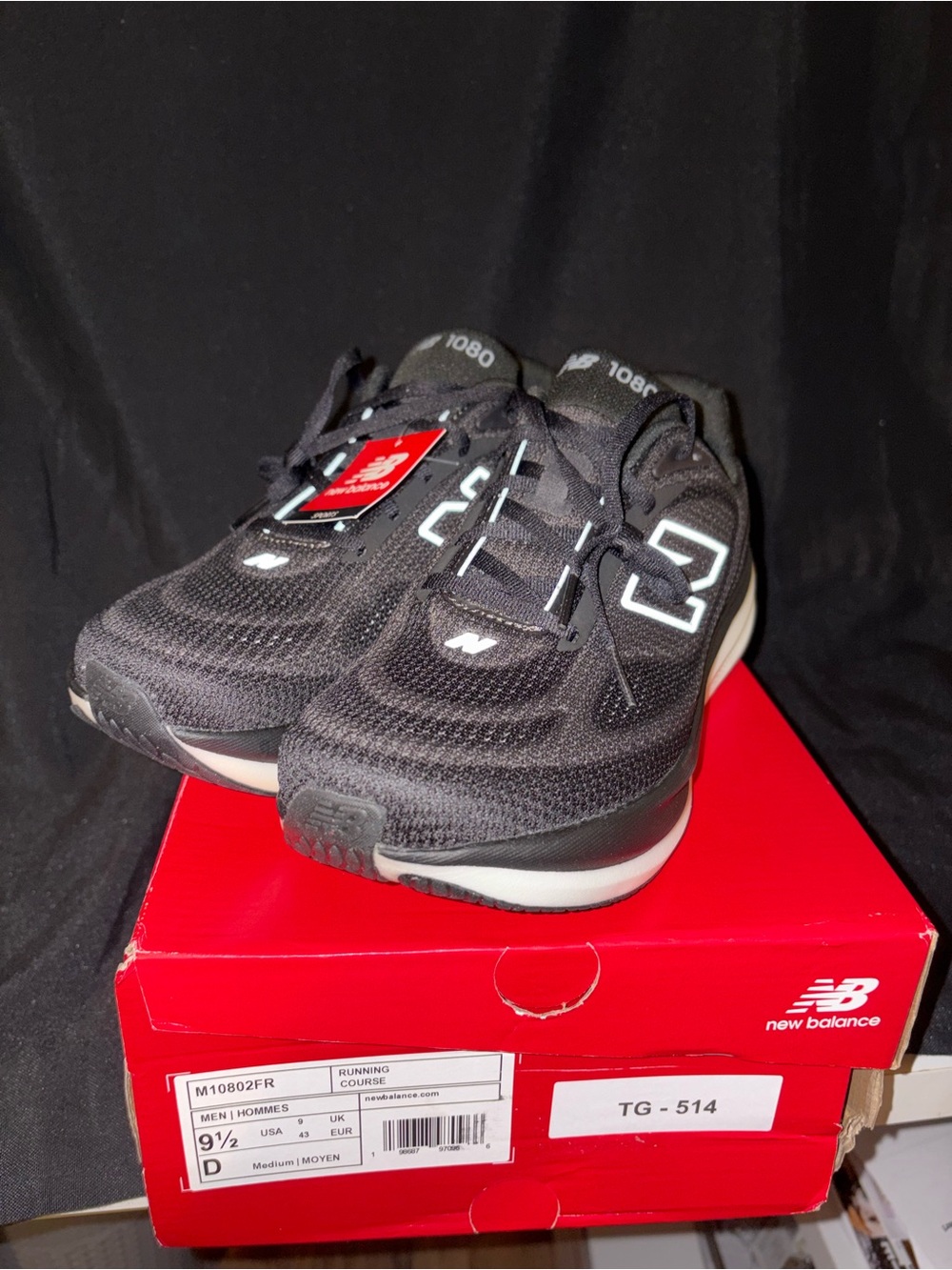 New Balance Men’s 1080 Athletic Shoes in Black and White
